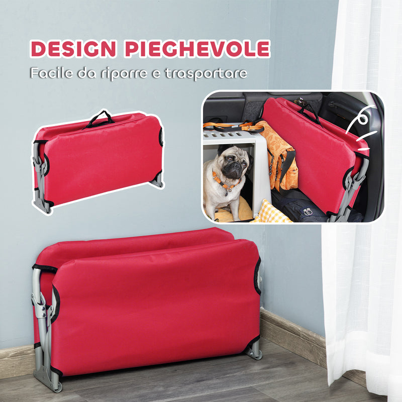 Brandina per Cani Piccoli Pieghevole 71x58x20 cm per Interno ed Esterno Rosso   