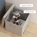 Set 4 Scatole per Armadi Pieghevoli con Coperchio in Tessuto 30x30x29cm 