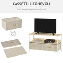 Mobile TV da 47"" con Cassetti in Tessuto 98x29x56cm Colore Legno  