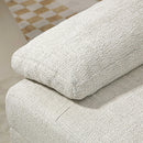 Divano 4 Posti Componibile Modulare 313x149x88 cm in Tessuto effetto Ciniglia Bianco Crema  