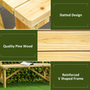 Panchina da Giardino  2 Posti a Doghe con Schienale Alto 116x56x80 cm in Legno Naturale