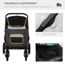 Passeggino per Cani Pieghevole 112x65x100 cm in Tessuto Oxford Grigio