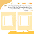 Cancellino per Cani Estensibile a Pressione con Chiusura Automatica 75-103x76 cm in Acciaio e ABS Nero