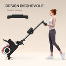 Vogatore ad Acqua Pieghevole 6 Livelli di Resistenza 190x50x65 cm Nero e Rosso  