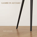 Set 2 Sedie Imbottite Stile Nordico 54x57x80 cm Tessuto Effetto Velluto Crema 