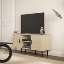 Mobile TV fino 55"" 2 Armadietti e 2 Ripiani 120x40x55 cm in Legno Canettato Rovere e Nero 