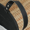 Cesto Portabiancheria Pieghevole con Manici 88L Ø56x35.5 cm in Cotone Naturale Nero 