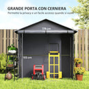 Tenda Garage per Bici e Moto Capanno da Giardino con Porta Avvolgibile 112x200x200 cm Grigio Scuro  