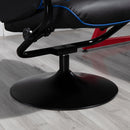 Sedia da Gaming Reclinabile 67x82,5x103 cm con Sgabello Poggiapiedi in Similpelle Nero e Blu Scuro