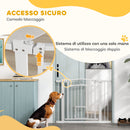 Cancelletto di Sicurezza per Animali con Estensioni 76-104 cm Porta per Gatti Bianco 