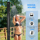 Doccia Solare 15,5x15,5x222 cm da 20L con Rubinetto Inferiore e Temperatura Regolabile Nero  