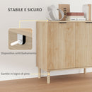 Madia Mobile Soggiorno Multiuso  78x40x77,5 cm Pannello a Doghe in Legno Rovere  