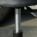 Sgabello da Officina con Ruote e Porta Attrezzi Ø40x25-48 cm Altezza Regolabile e Girevole Nero