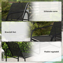 Set 5 Pezzi da Esterno 2 Divani 2 Poltrone e Tavolino con Piano in Vetro Nero   