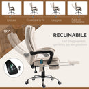 Sedia da Ufficio Presidenziale Massaggiante e Riscaldante 62x70x113-120 cm con Poggiapiedi Crema   