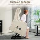 Poltrona Relax Alzapersona 8 Punti Massaggio Reclinazione a 135° e 2 Telecomandi Crema  