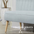 Divano 2 Posti 117x56.5x77 cm in Tessuto con Gambe in Legno Verde Chiaro 