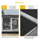 Conigliera da Esterno 157,4x53x99,5 cm a 2 Livelli con Casetta e Spazio Aperto Recintato in Legno Grigio 