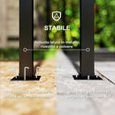 Pergola Gazebo da Giardino 295x295x210 cm Copertura Ondulata e Pannelli Laterali in Metallo Nero 