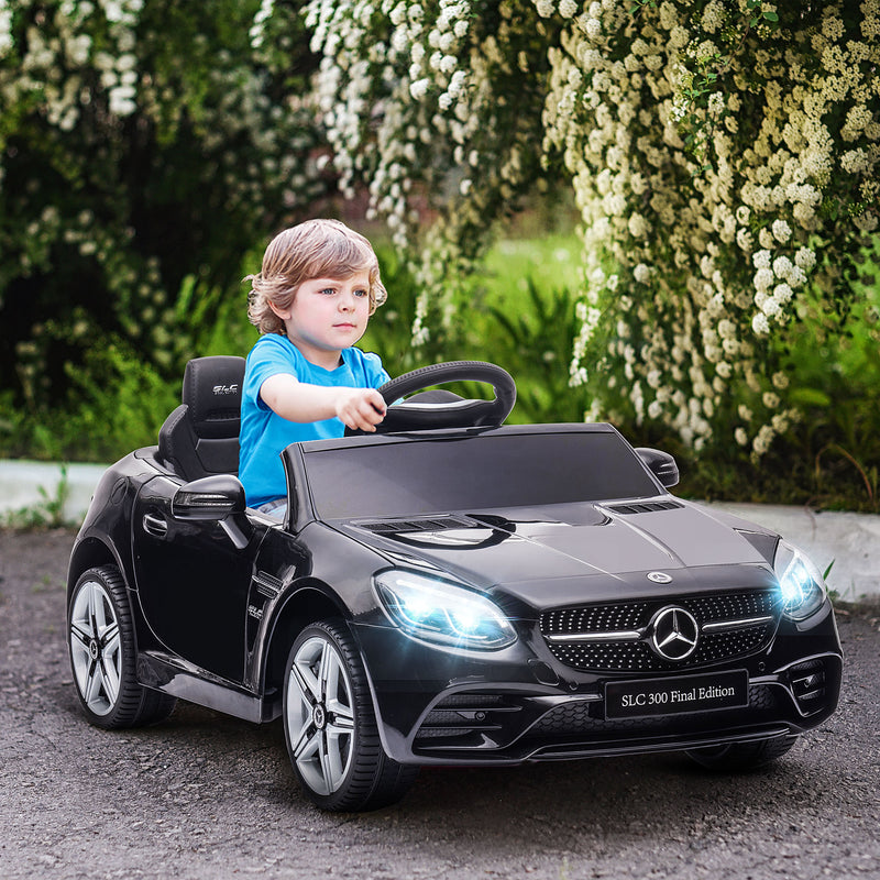 Macchina Elettrica per Bambini Licenza Mercedes SLC 300 con Telecomando Nero  