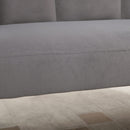 Divano 2 Posti con Gambe in Metallo 132x66x80 cm in Tessuto Vellutato Grigio