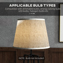 Lampada da Terra Ø42x166 cm in Metallo e MDF Nero e Marrone