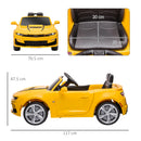 Macchina Elettrica per Bambini 12V con Licenza Chevrolet Camaro Giallo