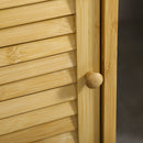 Mobiletto Bagno Armadietto con Anta 33x36,5x67 cm in Bambù a Doghe Naturale 