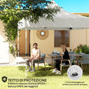 Gazebo da Giardino Pop Up 300x300x340 cm con Luci LED Solari e Altezza Regolabile Bianco  