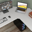 Scrivania Angolare Piedini Regolabili 150x150x76 cm Bianca  