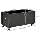 Fioriera da Giardino con Foro di Drenaggio e Rotelle 89x48x47 cm in Legno di Abete Nera