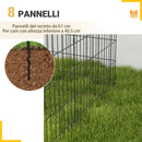 Recinto per Cani e Cuccioli Box per Animali da 8 Pezzi 76 x 61 cm  in Filo di Ferro Nero