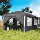 Gazebo da Giardino 596x300x270 cm per 12-18 Persone in Metallo e Tessuto Oxford Grigio   