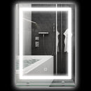 Specchio Bagno a Parete Cornice Luce LED a 3 Colori Mensola in Vetro 50x12x70 cm 