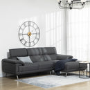 Divano Angolare 3 Posti 249,5x162,5x95 cm in Tessuto Grigio Scuro