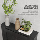 Copritermosifone Traforato a Croce con Ripiano e Fissaggio a Muro 78x19x82 cm in Legno MDF Nero 
