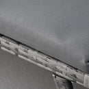 Divano da Giardino 2 Posti con Imbottitura e Braccioli Ribaltabili 129x63x67 cm in Rattan Grigio