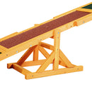 Altalena Basculante per Allenamento Agility Cani Antiscivolo 180x30x30 cm in Legno di Abete Marrone e Verde
