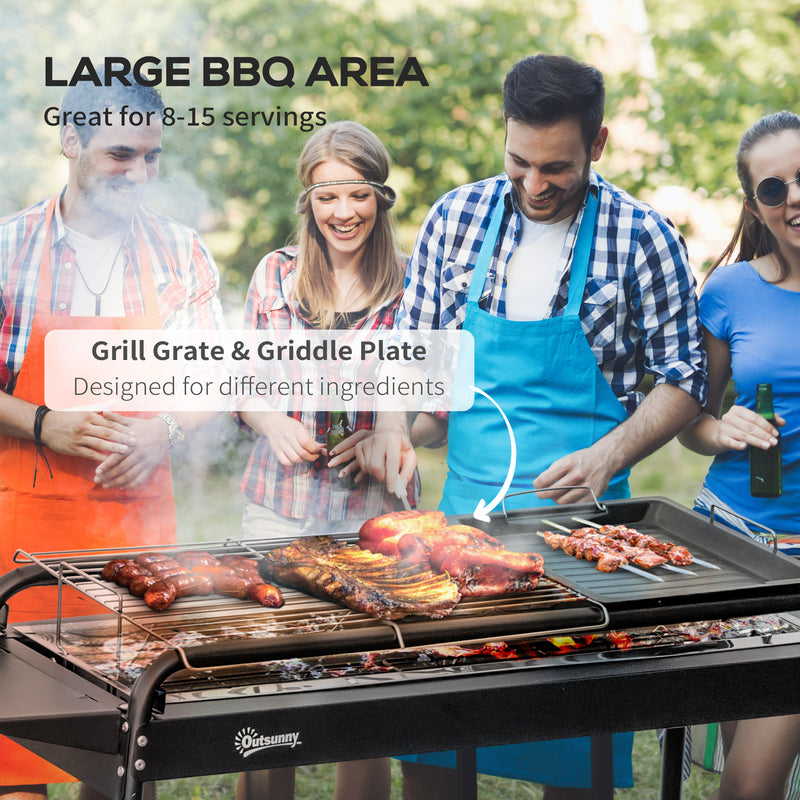 Barbecue a Carbone Carbonella 113x59x83,5 cm in Acciaio Nero