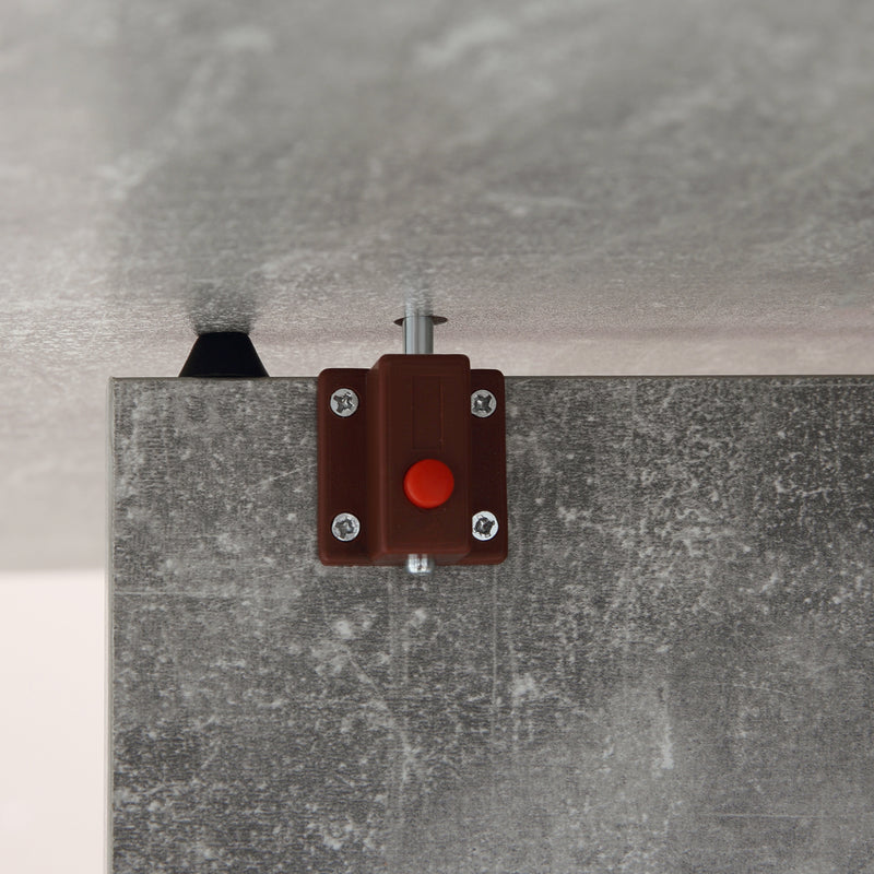 Tavolo Pieghevole Salvaspazio 75x140x74 cm con Ruote in Legno Grigio