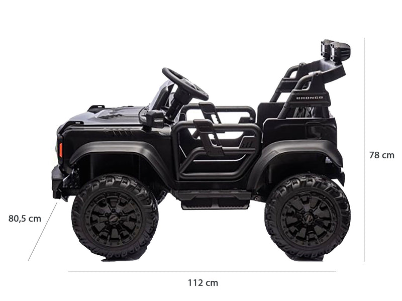 Macchina Elettrica per Bambini 24V Licenza Ford Bronco Raptor 2 Posti con Telecomando Nero
