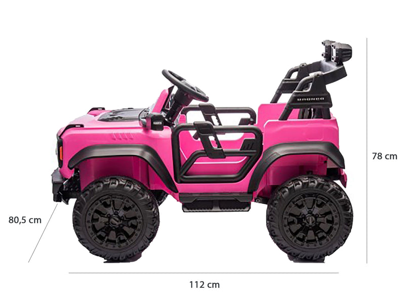 Macchina Elettrica per Bambini 24V Licenza Ford Bronco Raptor 2 Posti con Telecomando Rosa