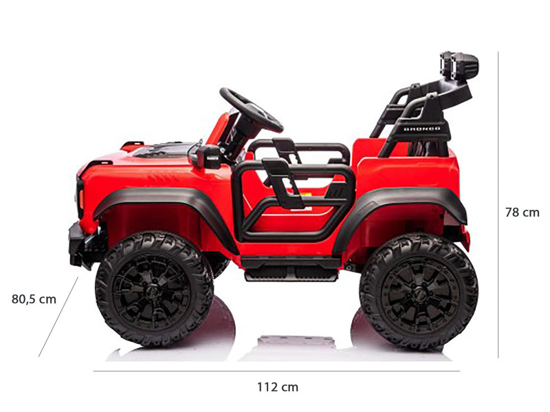 Macchina Elettrica per Bambini 24V Licenza Ford Bronco Raptor 2 Posti con Telecomando Rosso