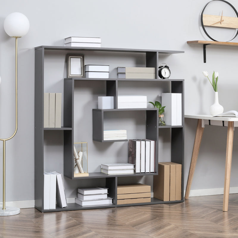 Libreria con Ripiani Irregolari 125x22x129 cm in Legno Truciolato Grigio