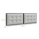 Testiera Letto Matrimoniale in Microfibra Imbottita Trapuntata a Bottoni per Letti da 180cm  Grigio Chiaro