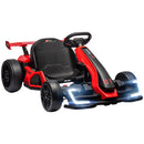 Go Kart Elettrico per Bambini 24V 12km/h con Seggiolino Regolabile Rosso  