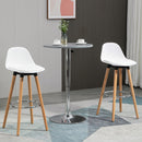 Set 2 Sgabelli da Bar Stile Nordico con Cuscino e Gambe in Legno Bianco 