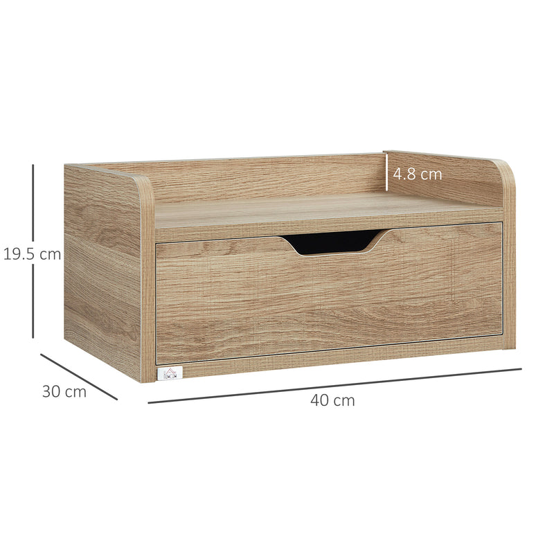 Set 2 Comodini Sospesi 40x30x19,5 cm in Truciolato Naturale