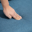 Poltrona Imbottita 76x68x80 cm  in Tessuto Effetto Lino Blu