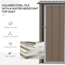 Casetta Box da Giardino 143x89x186 cm Porta con Chiavistello in Acciaio Marrone